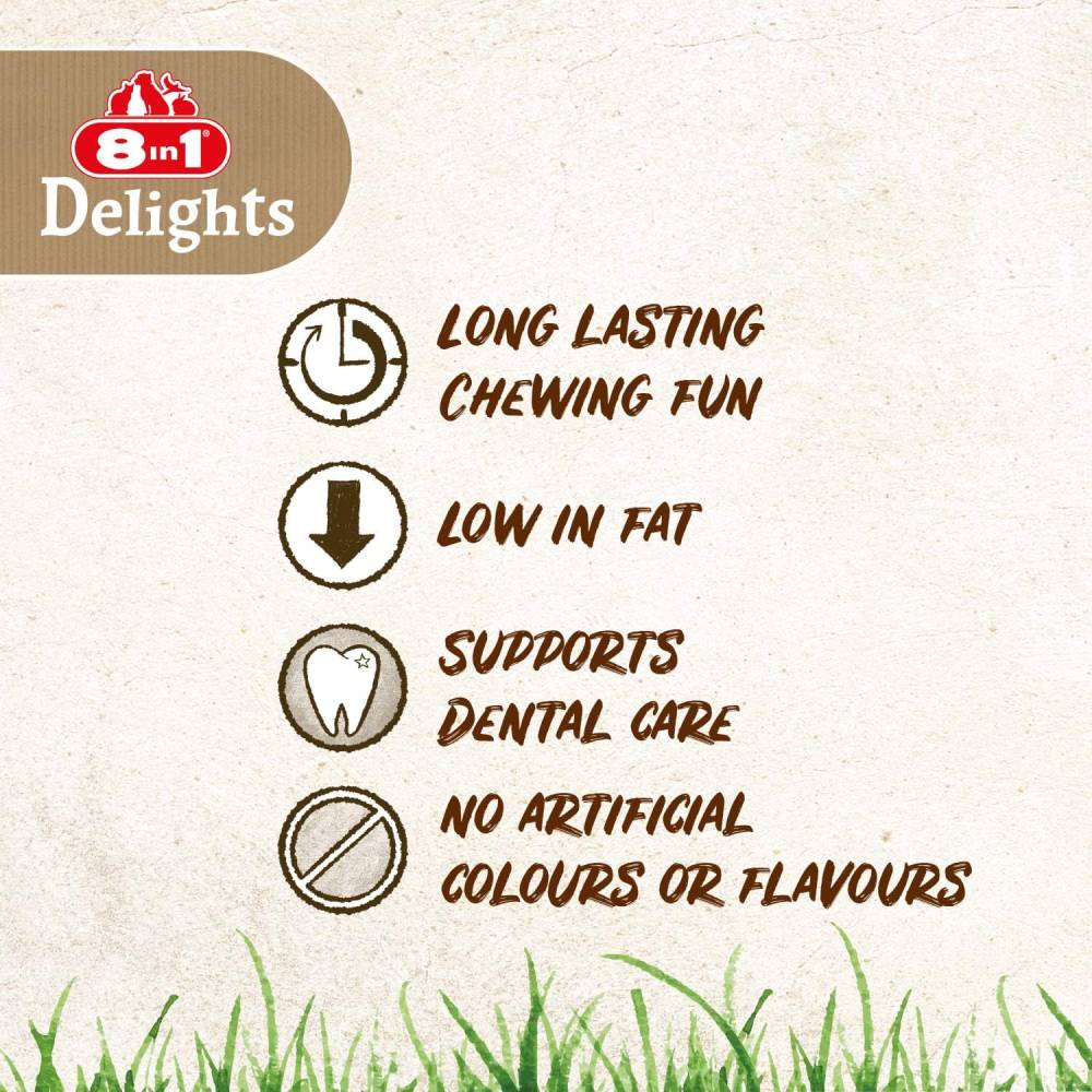 8in1 Delights Chicken Rawhide Bones for Dogs – Medium Chew Treat (65g)