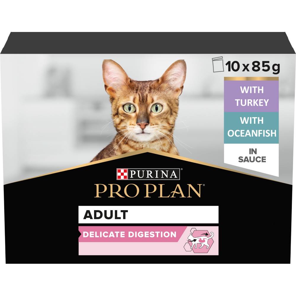 Purina - Pro Plan Delicate Digestion Ocean Fish & Turkey Adult Wet Cat Food (10x85g)