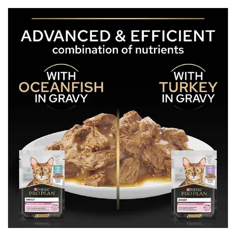 Purina - Pro Plan Delicate Digestion Ocean Fish & Turkey Adult Wet Cat Food (10x85g)