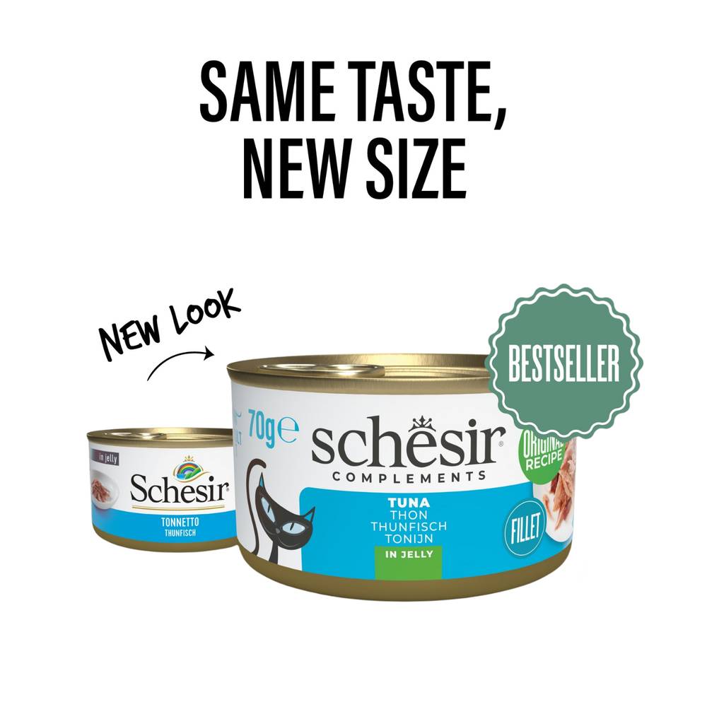Schesir Tuna Cat Wet Food in Jelly – Grain-Free, High-Protein | 70g Can