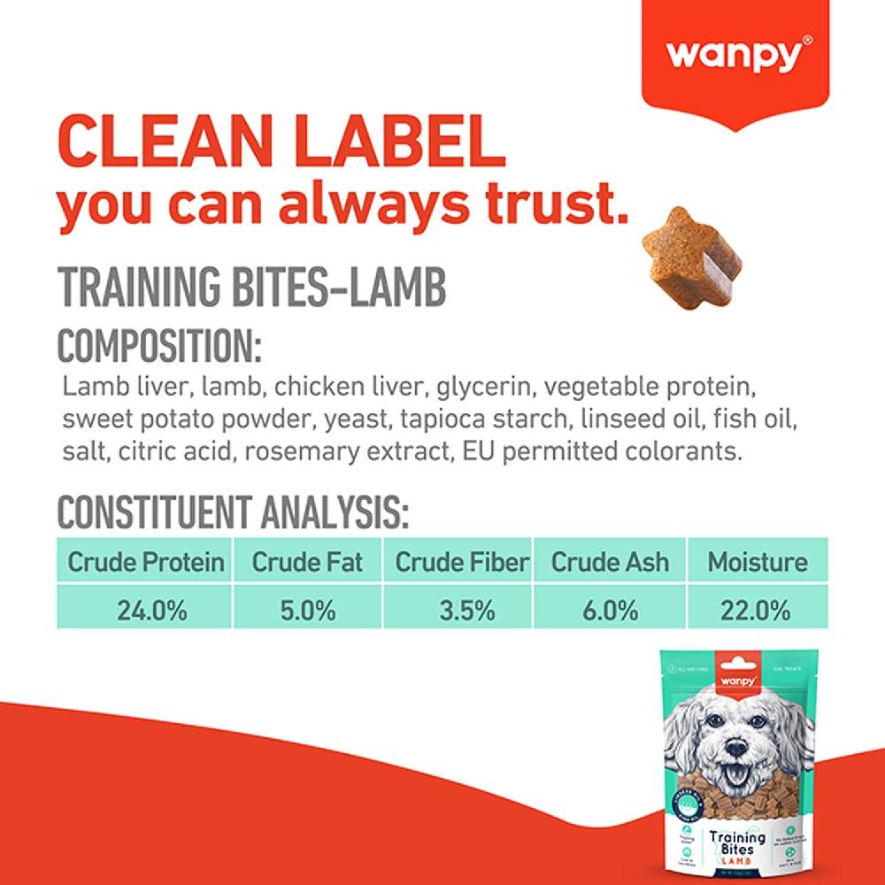 Wanpy Training Bites – Lamb & Liver Recipe | Grain-Free Dog Treats 100g