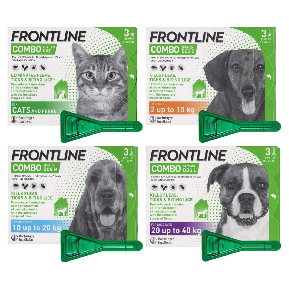 Frontline Combo Spot-On Flea & Tick Treatment for Cats & Dogs