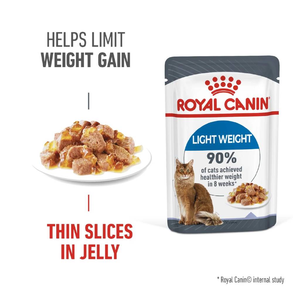 Royal Canin Light Weight Care Wet Cat Food in Jelly | 12 x 85g Pouches