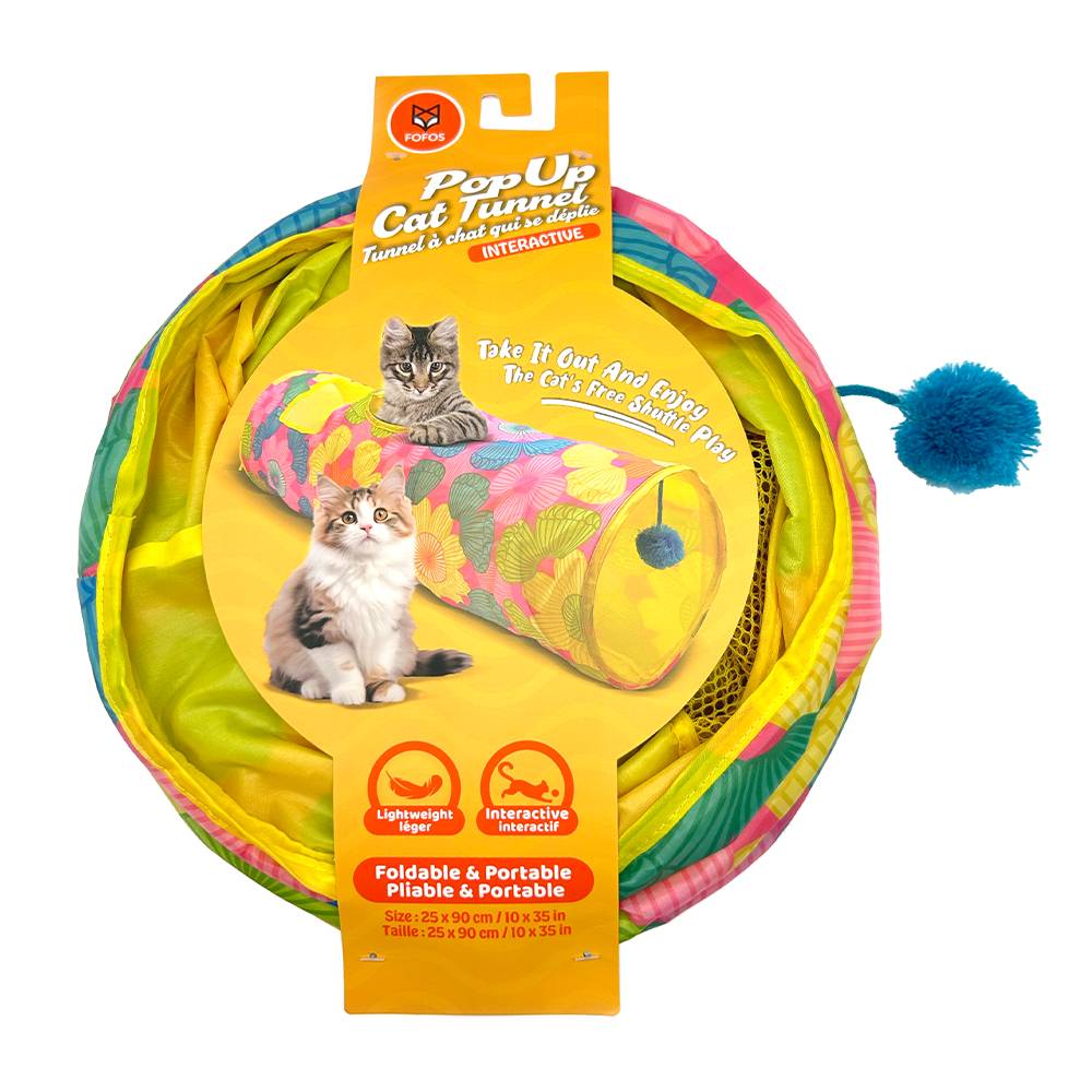 FOFOS Floral Pop-Up Cat Tunnel – Interactive Play Tunnel for Cats