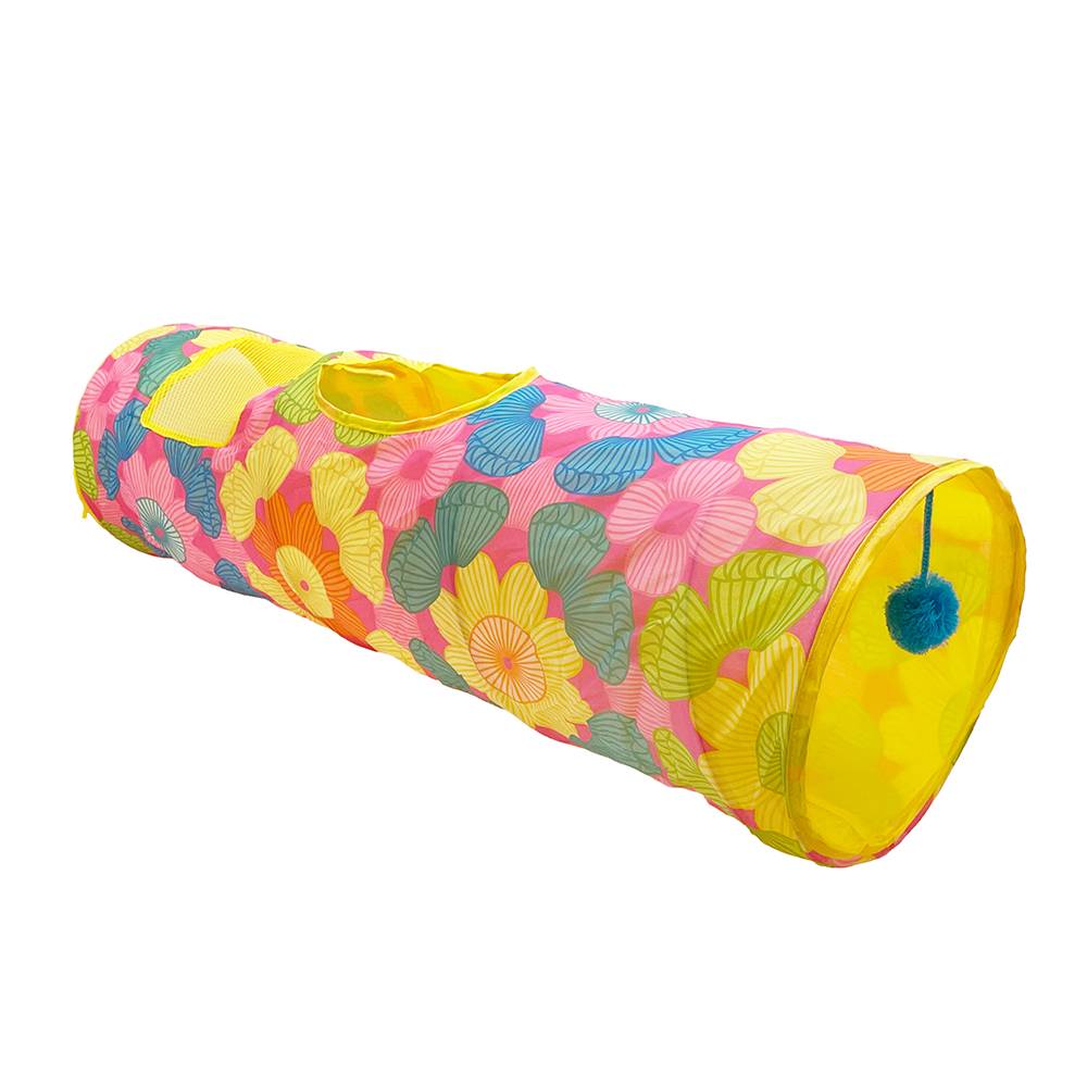 FOFOS Floral Pop-Up Cat Tunnel – Interactive Play Tunnel for Cats