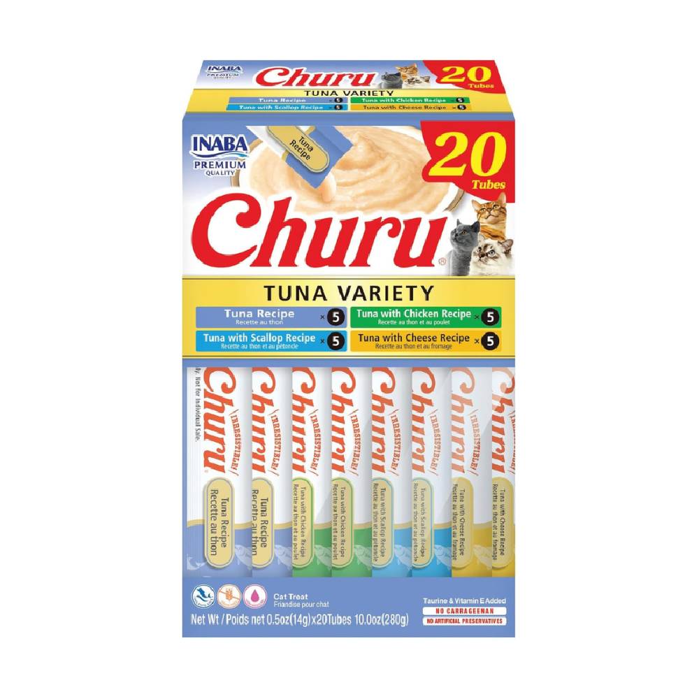 Inaba Churu Cat Treats Tuna Variety Pack – 14g x 20 Tubes