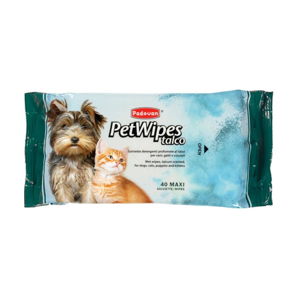 Padovan Pet Wipes 40 Pack | Alcohol-Free Grooming Wipes