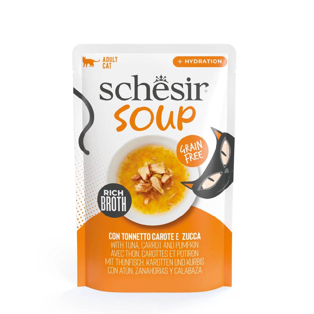 Schesir Soup Cat Wet Food – Tuna & Pumpkin 40g Pouch