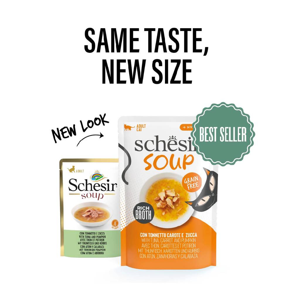 Schesir Soup Cat Wet Food – Tuna & Pumpkin 40g Pouch