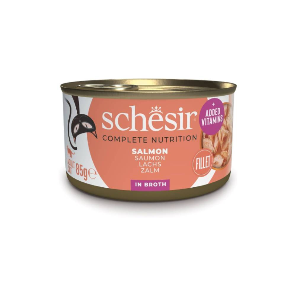 Schesir - Salmon in broth, Cat wet food - 85g