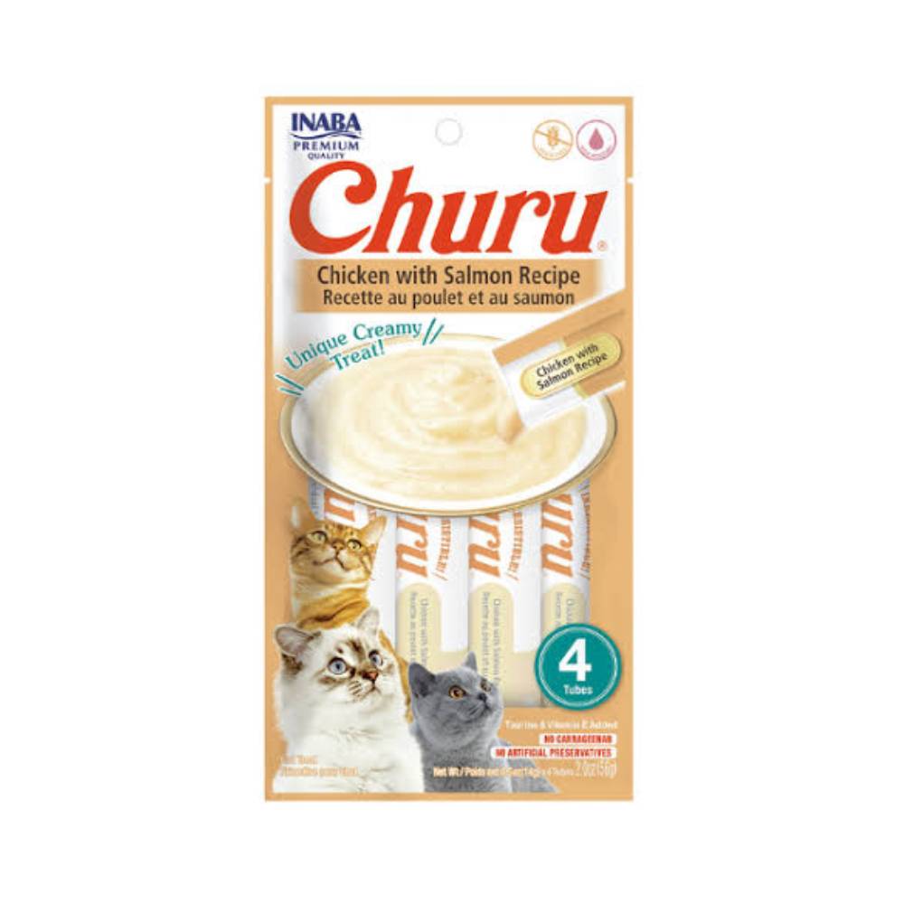 Inaba Churu Cat Treat – Chicken with Salmon Recipe, 4 Tubes