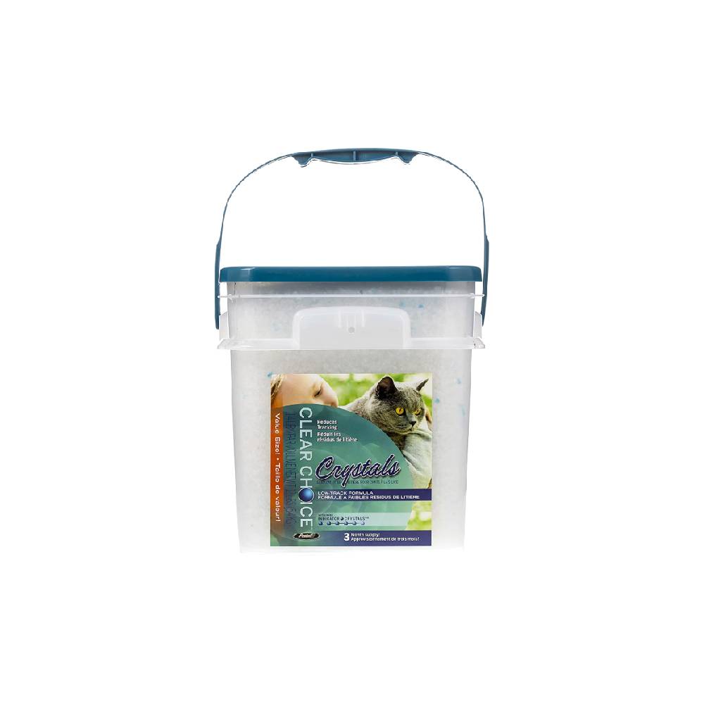 Clear Choice Crystals Silica Cat Litter – Low-Track Formula with Indicator Crystals