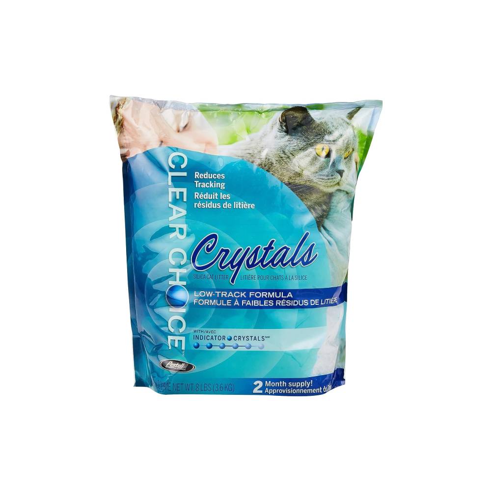 Clear Choice Crystals Silica Cat Litter – Low-Track Formula with Indicator Crystals