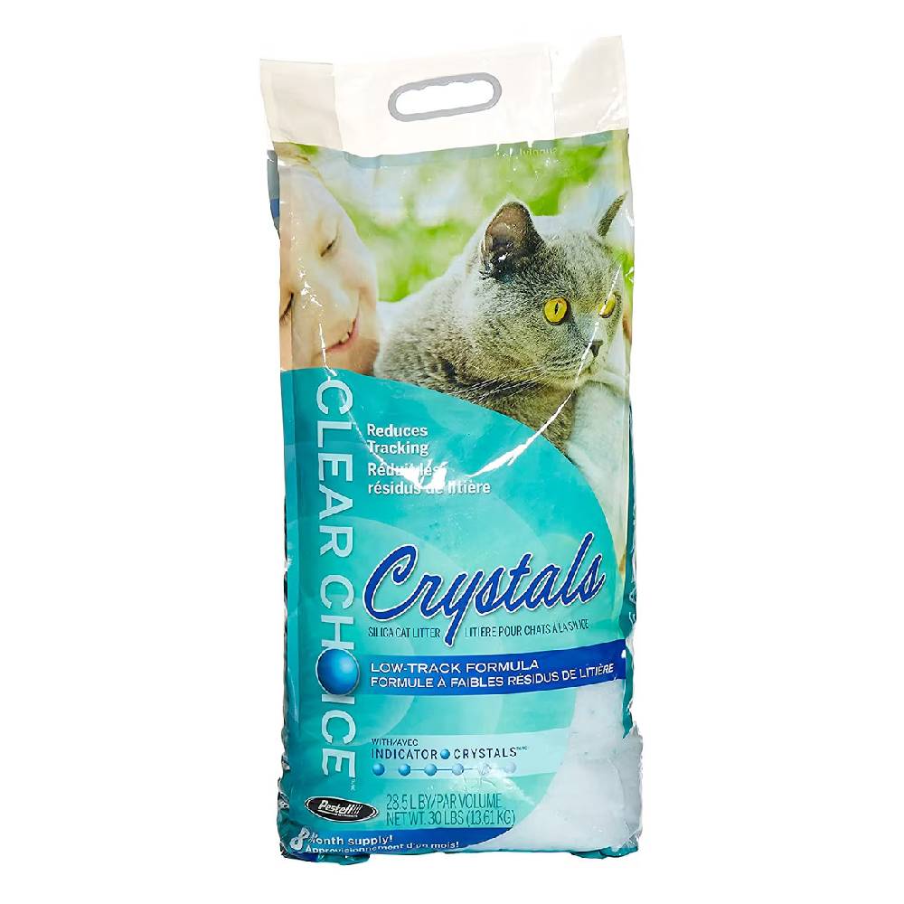 Clear Choice Crystals Silica Cat Litter – Low-Track Formula with Indicator Crystals