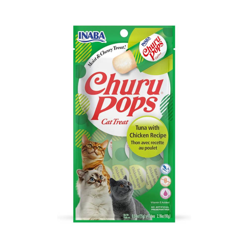 Inaba Churu Pops Cat Treat – Tuna with Chicken, 4 Pcs/Pack