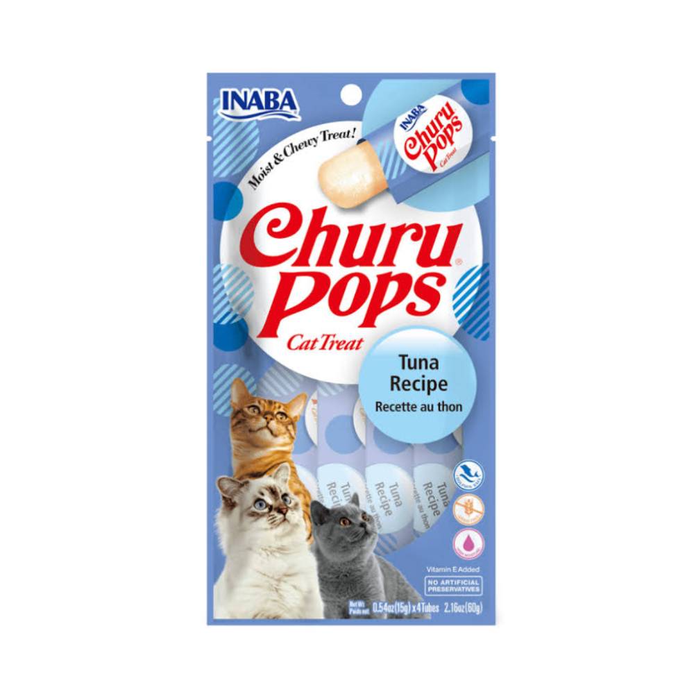 Inaba Churu Pops Cat Treat – Tuna Recipe, 15g × 4 Tubes