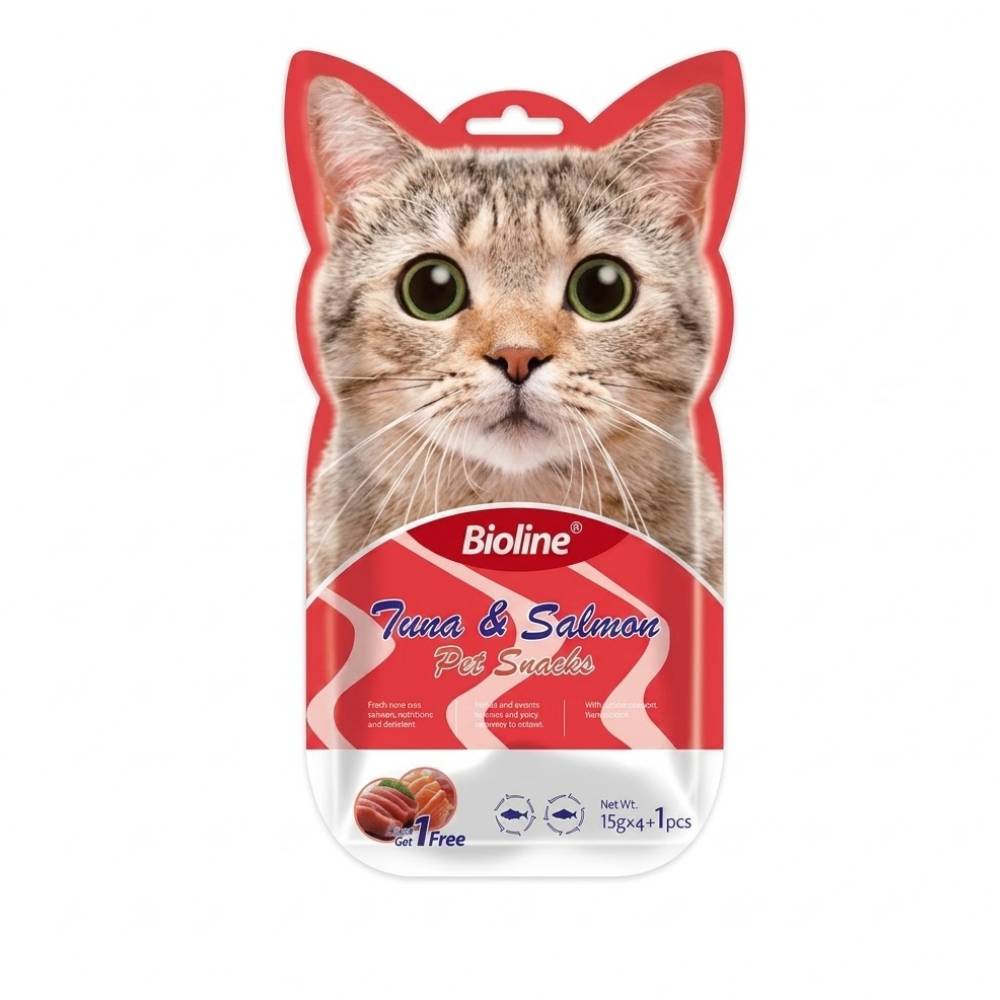Bioline Cat Treats – Moist Pet Snacks, 5 × 15g (75g) | 4 Flavours