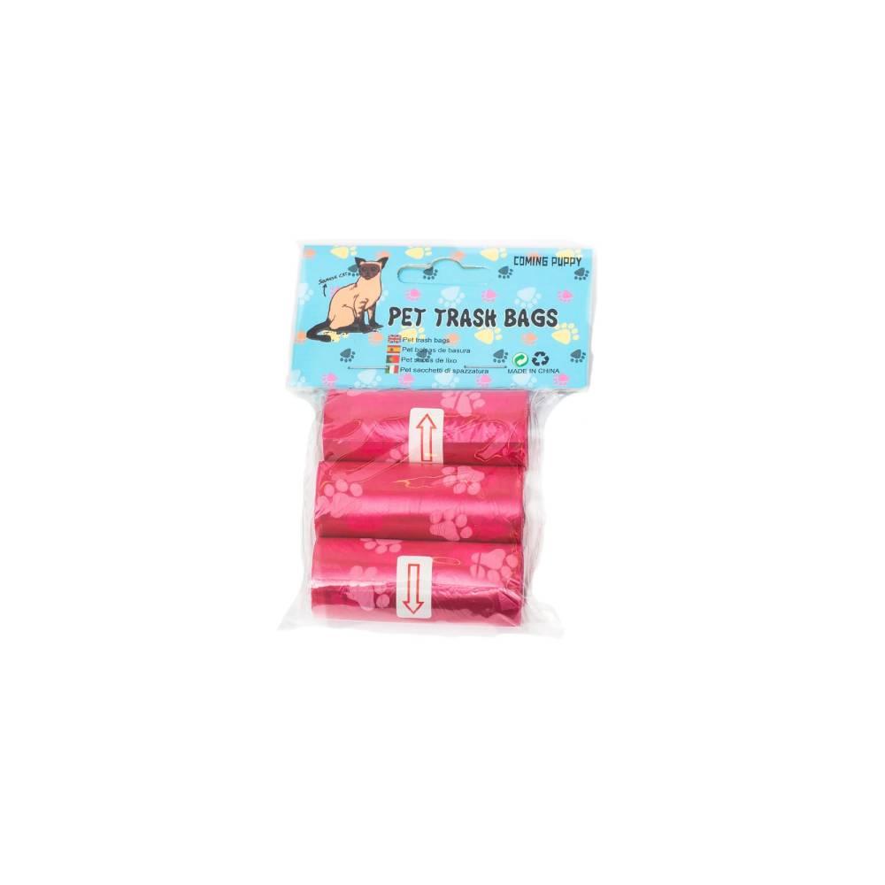 Dog Poo Bags – 3 Rolls of 10 sheets, Pink color