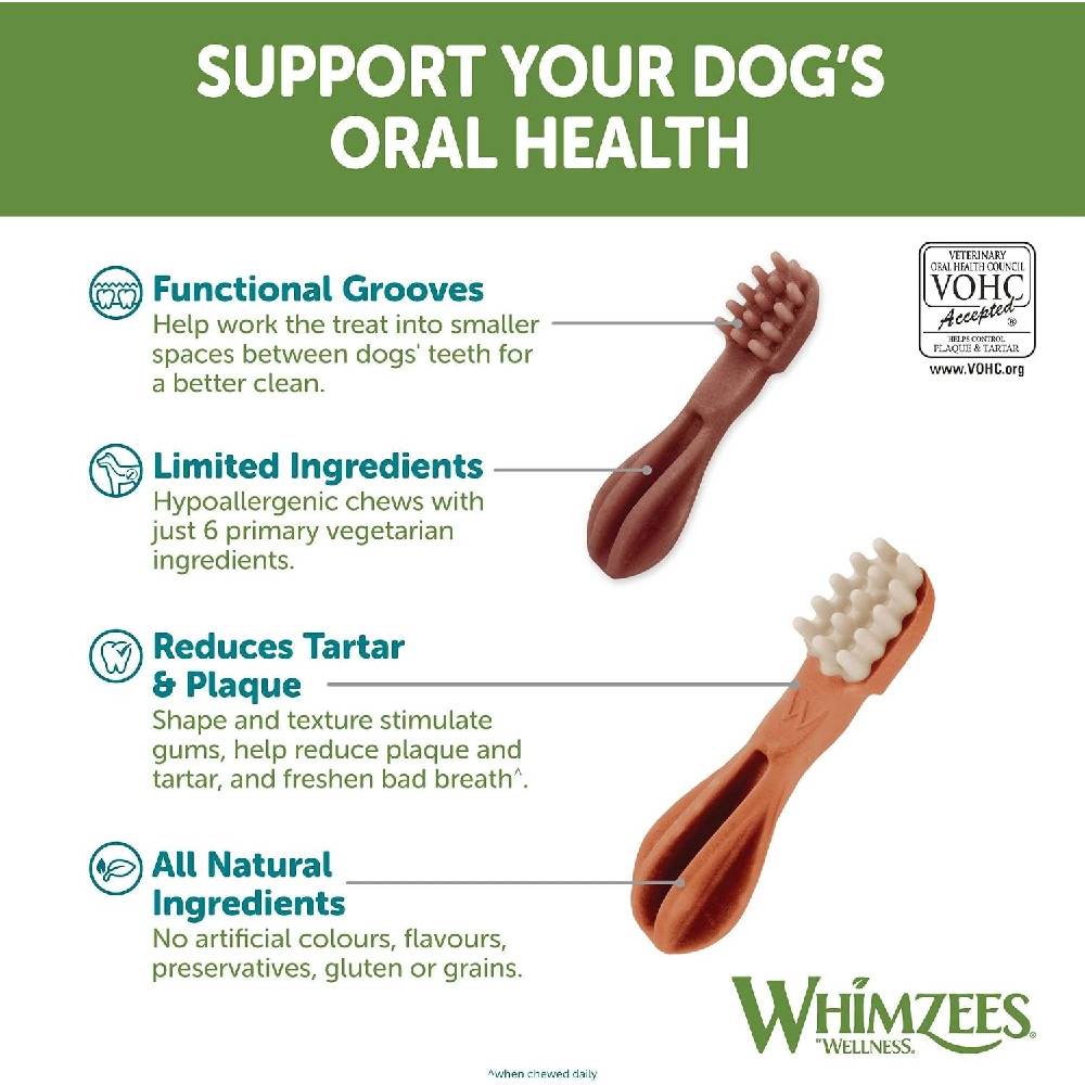 WHIMZEES Extra Small Toothbrush Dental Dog Chews 48 Pack