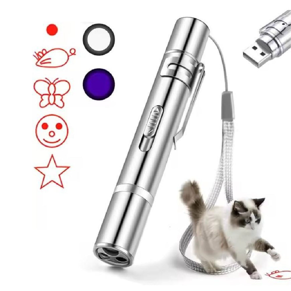 Pets Club USB Rechargeable Cat Laser Toy with 5 Patterns