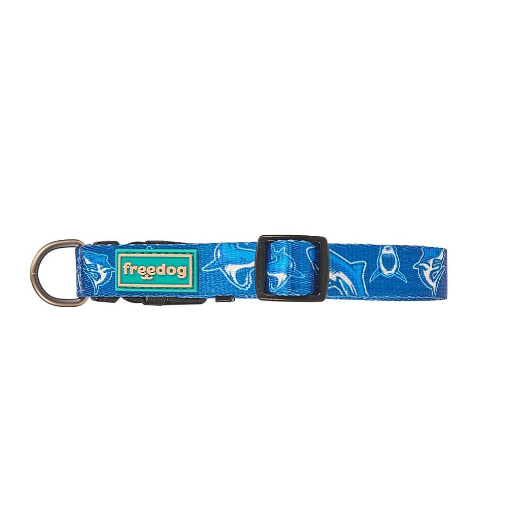 Freedog Blue Shark Adjustable Nylon Dog Collar