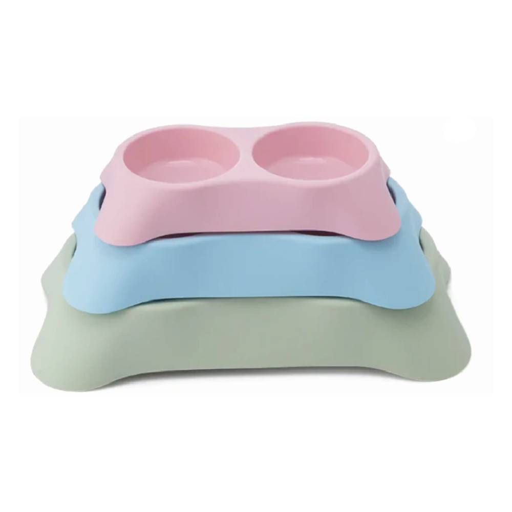 Pets Club - Double Dining Bowl - 64 ml - (23x13x4 cm)