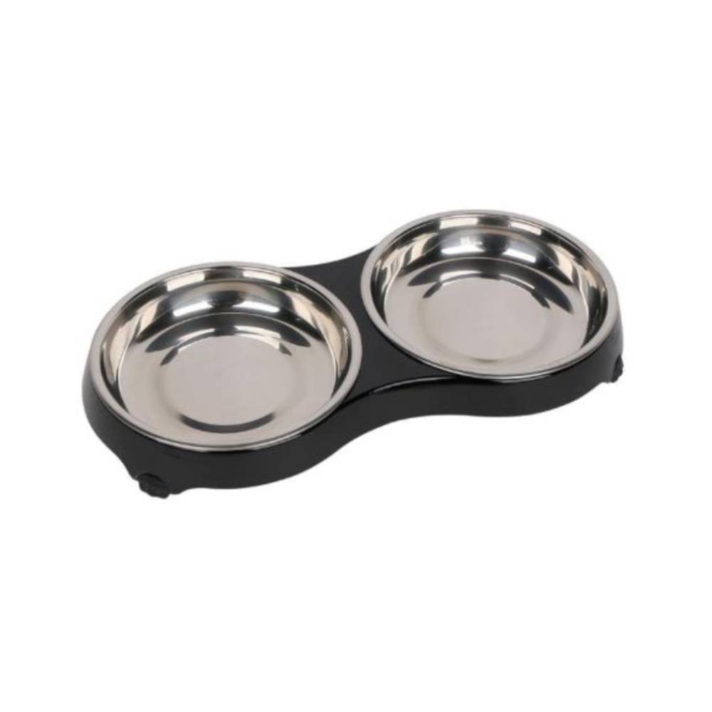 Pawsitiv 4 Paw Cat Dinner Set – Stainless Steel Food & Water Bowls for Cats (Medium)