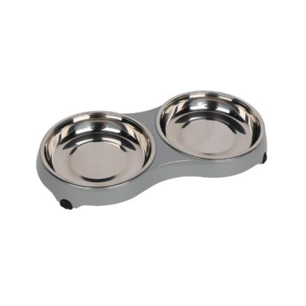 Pawsitiv 4 Paw Cat Dinner Set – Stainless Steel Food & Water Bowls for Cats (Medium)