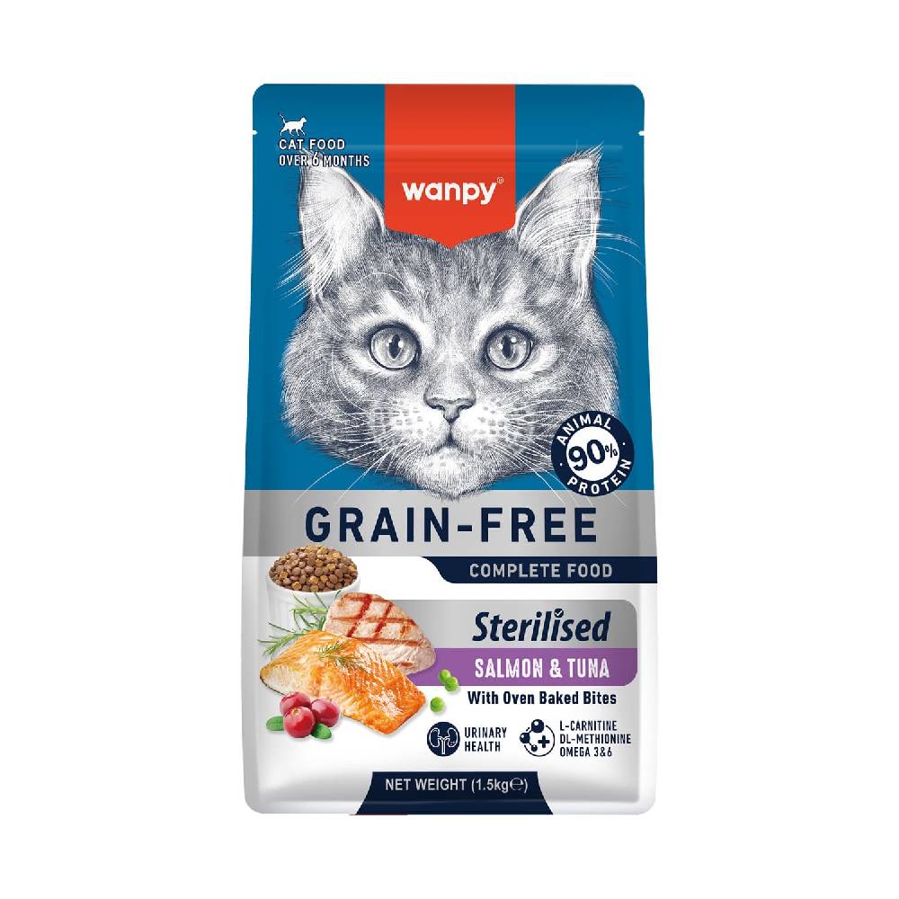 Wanpy Grain Free Sterilised Cat Food – Salmon & Tuna 1.5kg