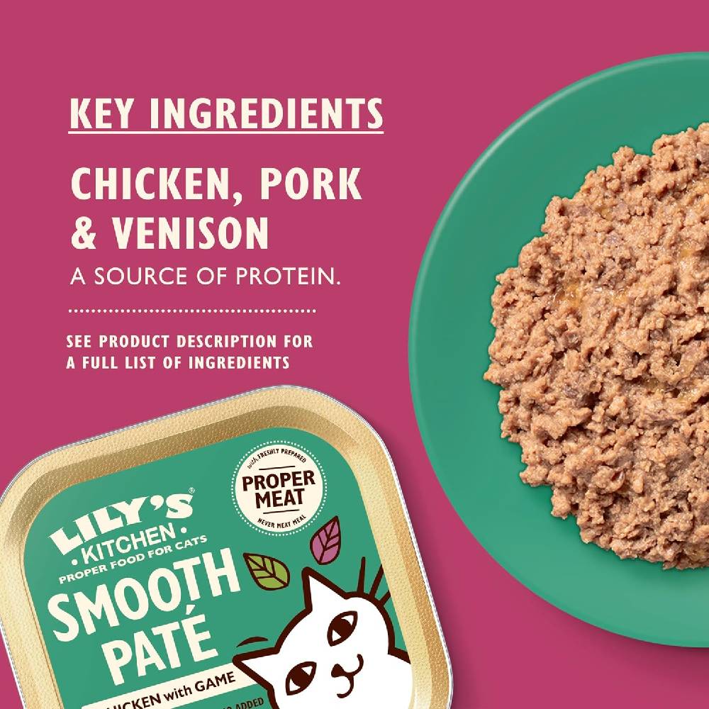 Lily's Kitchen Smooth Paté Cat Food 85 g | Hunter's Hotpot(Chicken & Game)