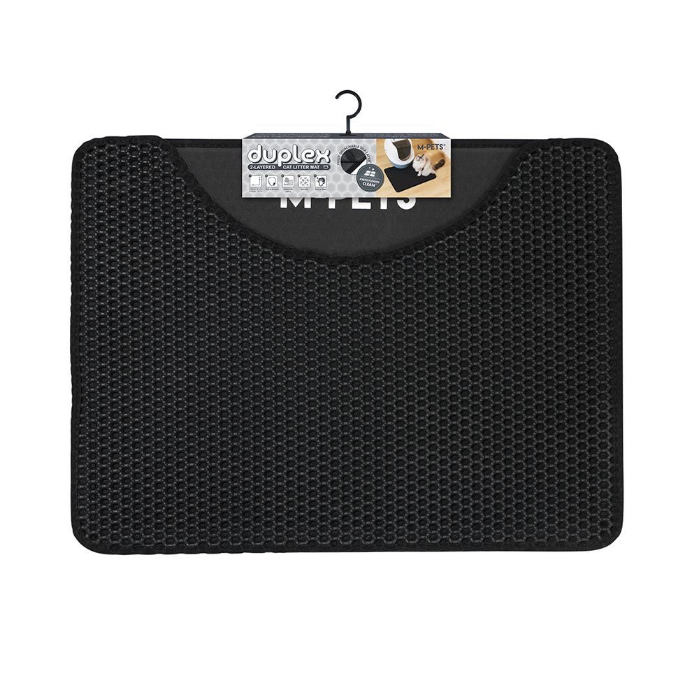 M-PETS - Duplex Black Cat Litter Mat - 60x45cm