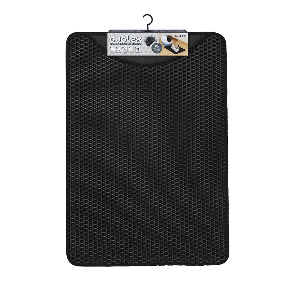 M-PETS - Duplex Black Cat Litter Mat - 45x65cm