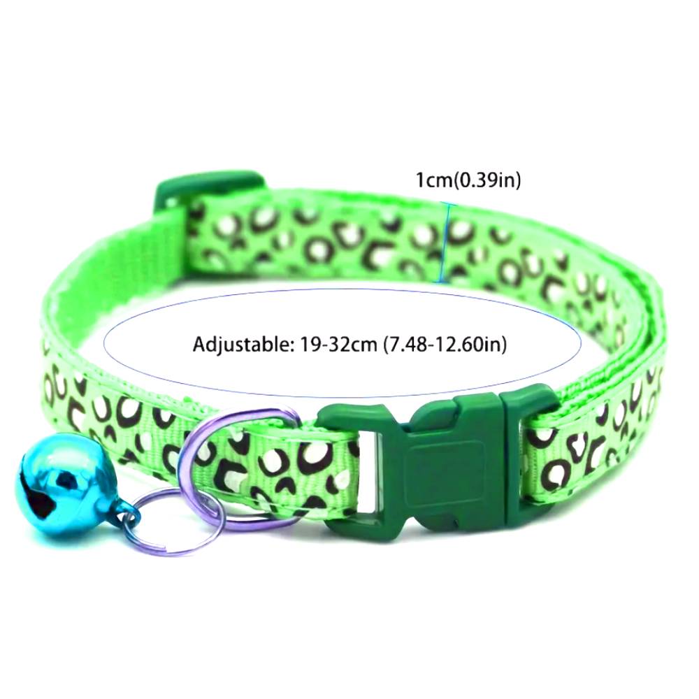 Stylish Cheetah Cat Collar - Green