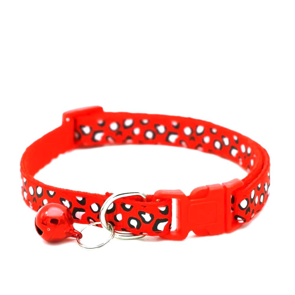 Stylish Cheetah Cat Collar - Red