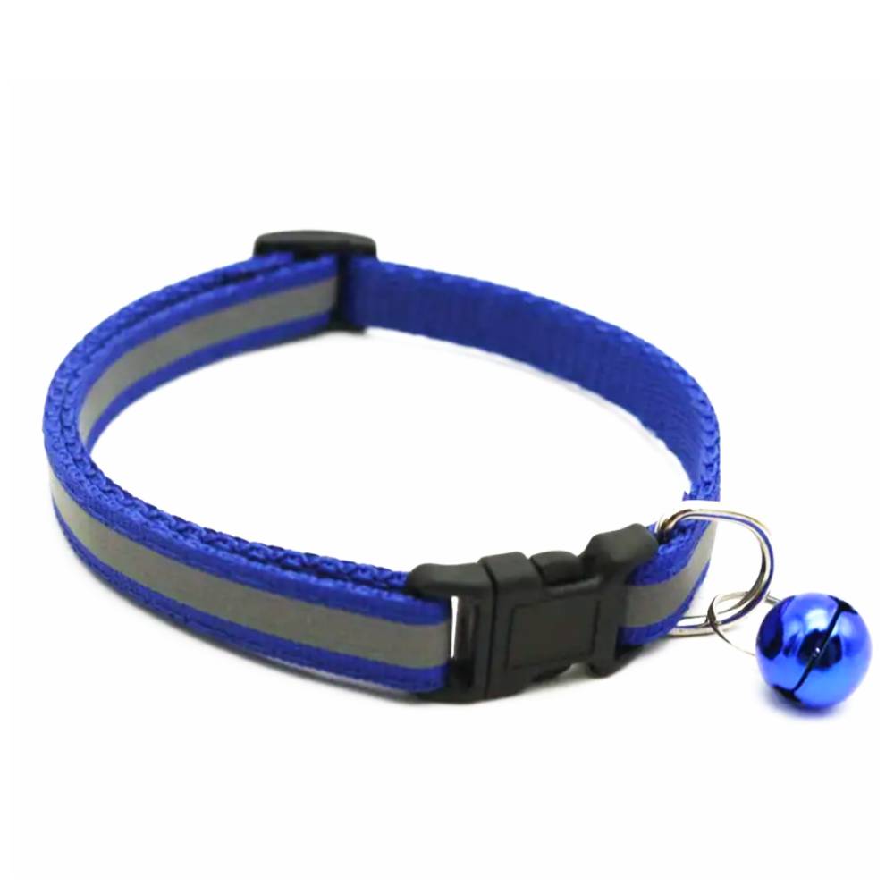 Elegant Blue Reflective Cat Collar