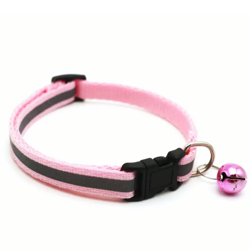 Elegant Pink Reflective Cat Collar