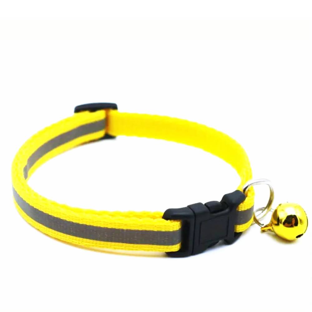 Elegant Yellow Reflective Cat Collar