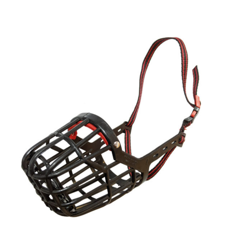 Dog Fever Black Plastic Dog Muzzle with Nylon Strap, Size 1