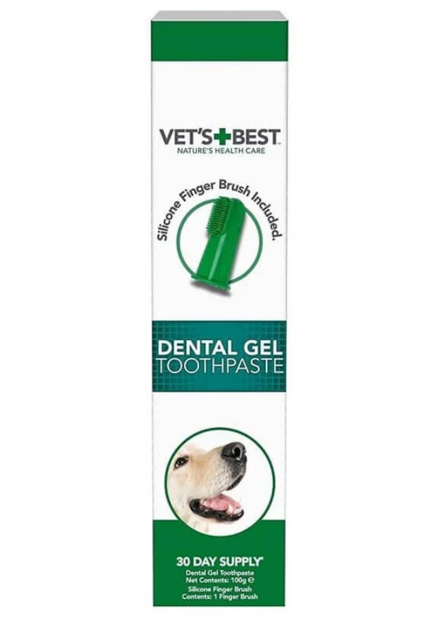 Vets Best Dental Gel 100G With Silicone Finger Brush