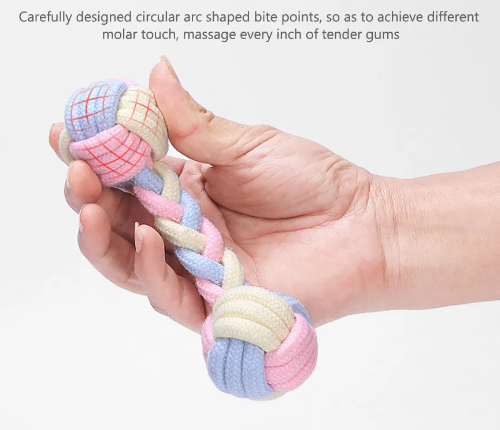 PL - Dog Chew Toys Colorful Dumbbells Shape Rope Toys For Dogs 19*6Cm