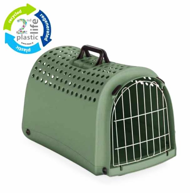 Imac Linus Second Life Plastic Carrier, 52.5x32x34.5cm Sage Green