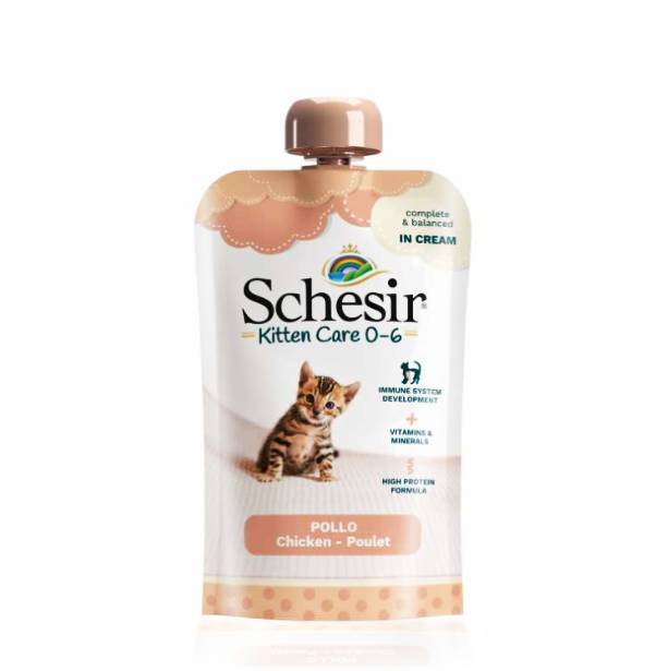 Schesir Kitten Pouch Cream 0-6 Chicken Cat Wet Food 150g