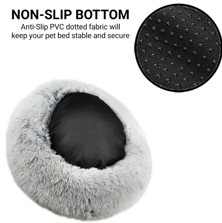 PL - Plush Soft Bed For Dog And Cat Gray  35CM - Small