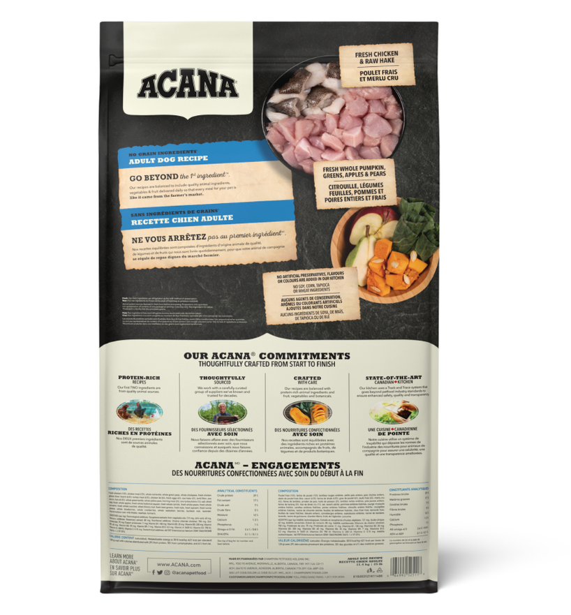 Acana Adult Recipe Dry Dog Food - 11.4 KG