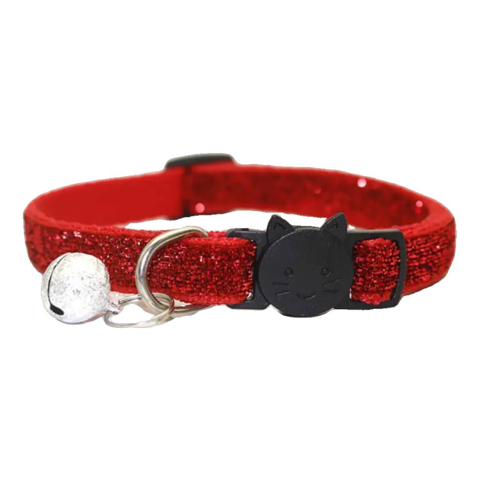 Stylish Glitter Cat Collar - Red