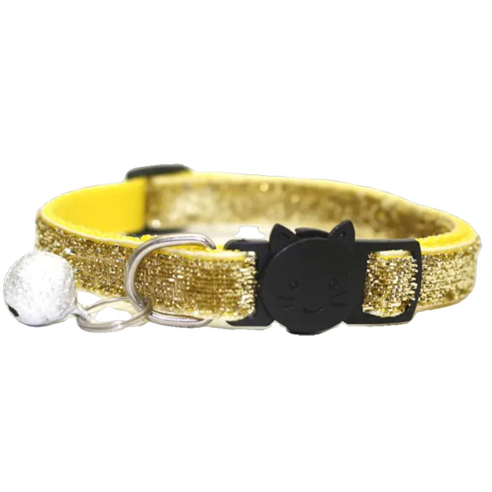 Stylish Glitter Cat Collar - Yellow