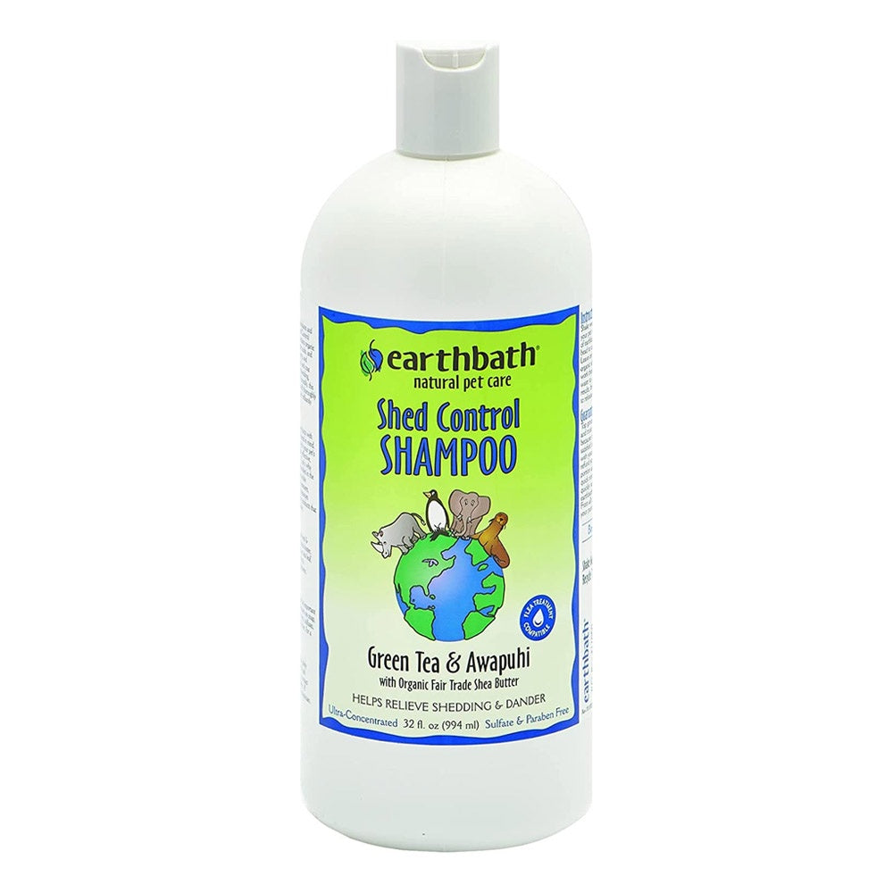 Earthbath - Shed Control Shampoo, Green Tea & Awapuhi with Organic Fair Trade Shea Butter – 32 Oz
