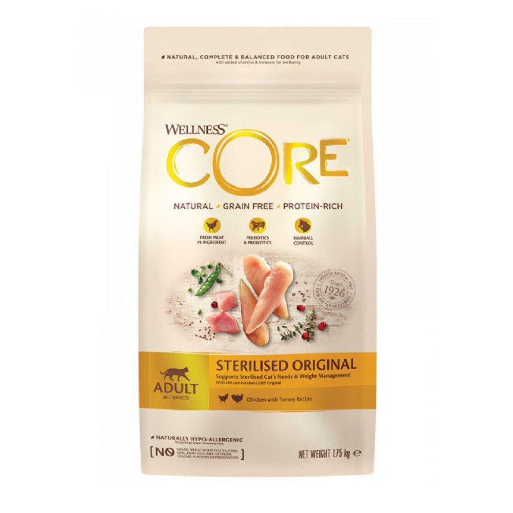 Wellness CORE Sterilized Original Chicken with Turkey Recipe Adult Cat Dry Food - 1.75 Kg