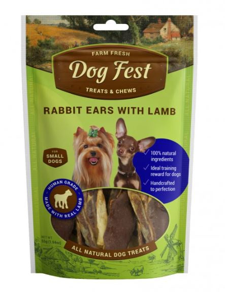 Dog Fest - Rabbit Ears With Lamb For Mini-Dogs - 55G