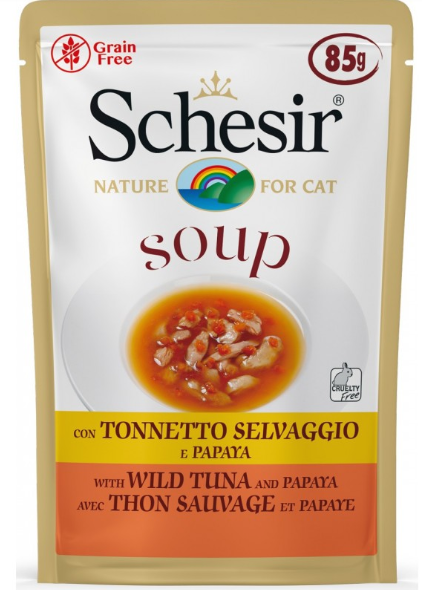Schesir - Cat Wet Soup-With Wild Tuna And Papaya 85G